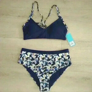 QUINTSOUL |  Women's Tikal Multi Navy High Waisted Bottoms with Cami Top